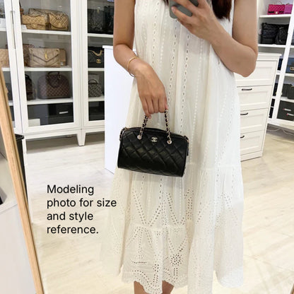 [Local Full Set - Oct 2025] Chanel 25K / 25P Bowling Bag in Black Caviar and LGHW (Model: AP4474)