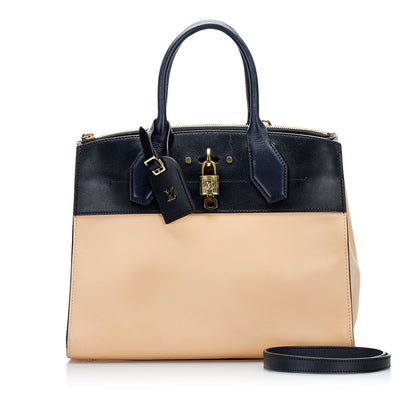 Louis Vuitton City Steamer MM Beige Calfskin