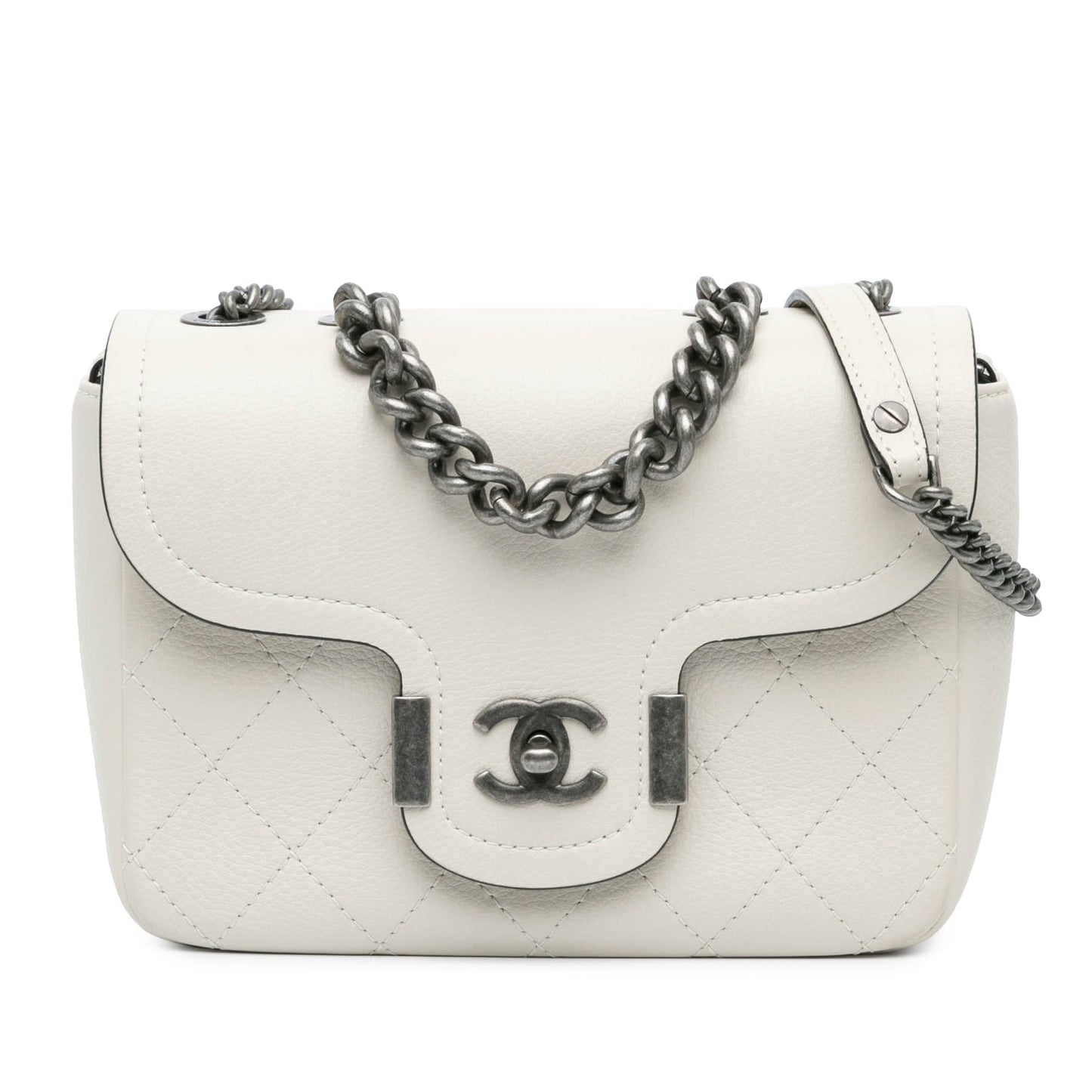 White Chanel Paris-Greece Calfskin Archi Chic Flap Satchel