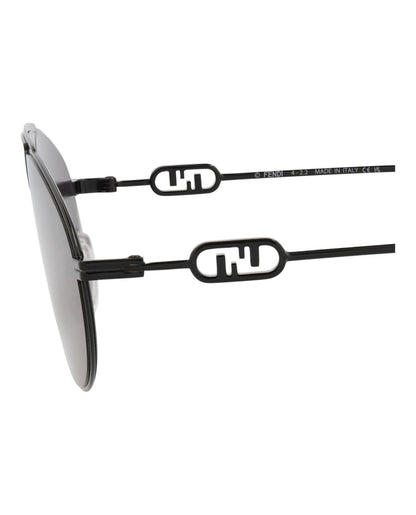Fendi Mens Aviator Black Black Smoke Fashion Designer Eyewear