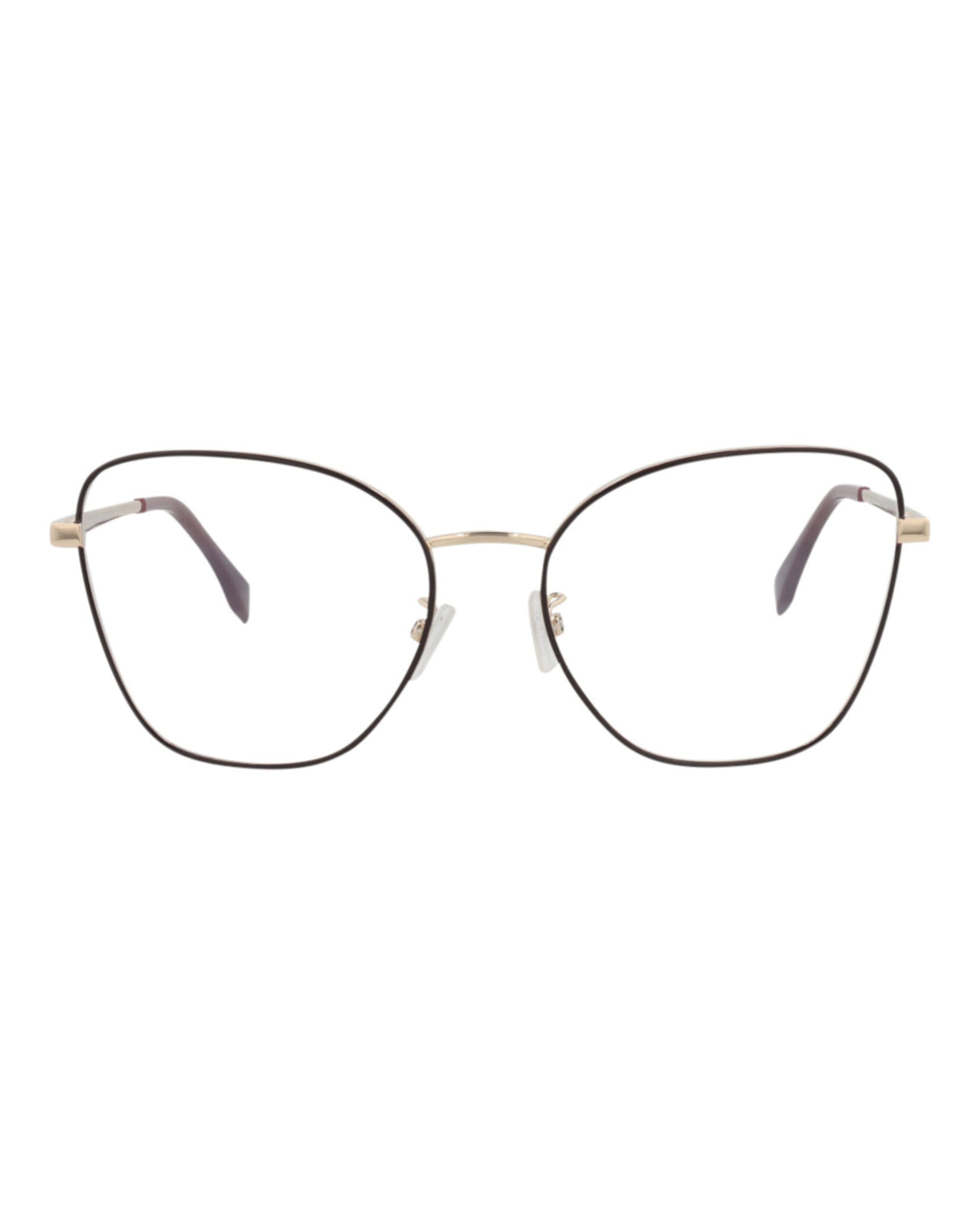 Fendi Womens Cat Eye Gold Gold Transparent Fashion Designer Eyewear Gold Gold Transparent