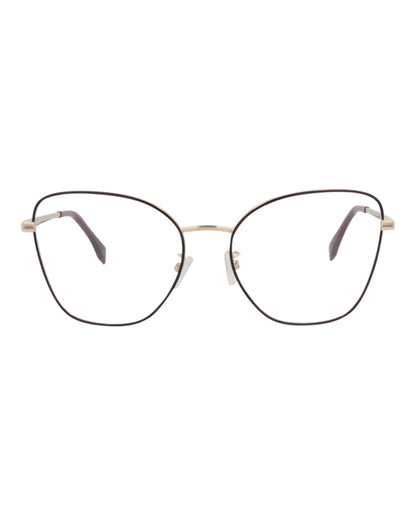 Fendi Womens Cat Eye Gold Gold Transparent Fashion Designer Eyewear Gold Gold Transparent