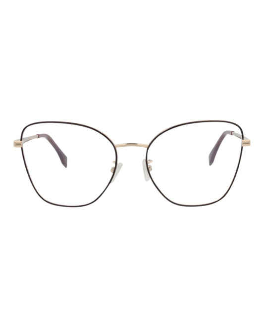 Fendi Womens Cat Eye Gold Gold Transparent Fashion Designer Eyewear Gold Gold Transparent