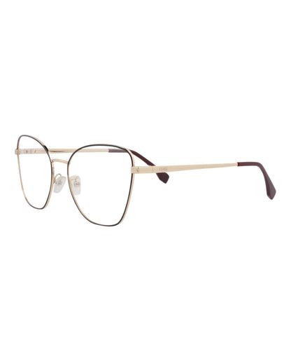 Fendi Womens Cat Eye Gold Gold Transparent Fashion Designer Eyewear
