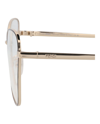 Fendi Womens Cat Eye Gold Gold Transparent Fashion Designer Eyewear