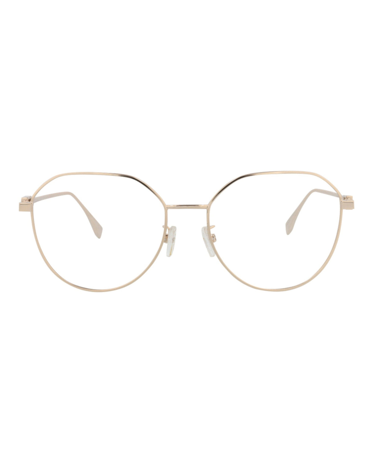 Fendi Womens Round/Oval Gold Gold Transparent Fashion Designer Eyewear Gold Gold Transparent