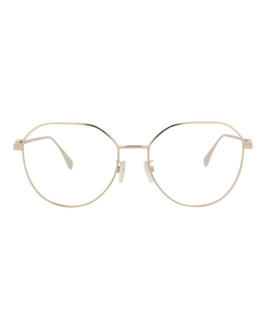 Fendi Womens Round/Oval Gold Gold Transparent Fashion Designer Eyewear Gold Gold Transparent
