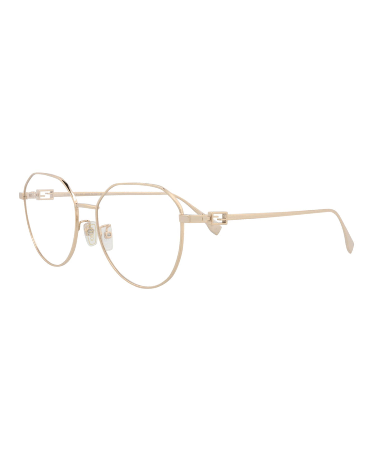 Fendi Womens Round/Oval Gold Gold Transparent Fashion Designer Eyewear