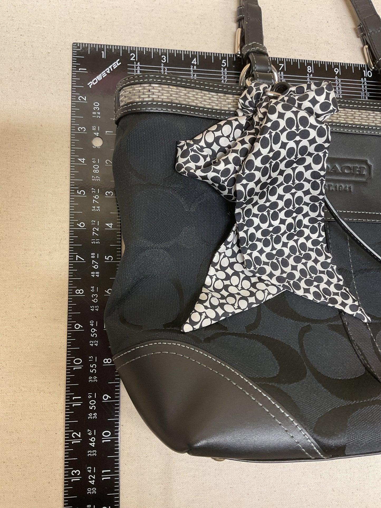 Handbag Designer By Coach In Black, Size:Small