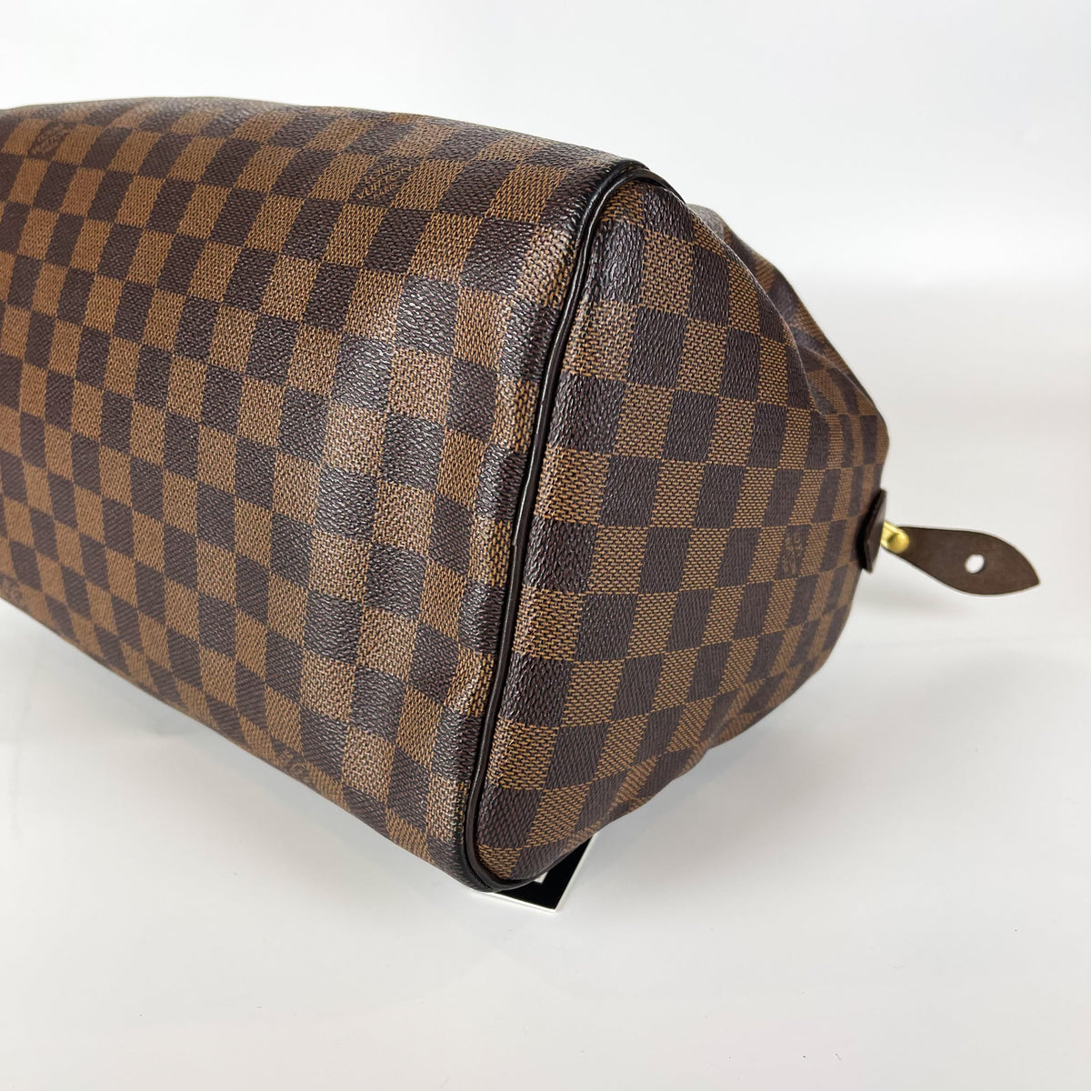 Louis-Vuitton Damier Ebene Speedy 30 Canvas Bag with Strap