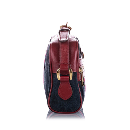 Gucci Gucci Mini Ophidia Suede Crossbody Bag Blue