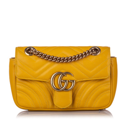 Gucci Mini GG Marmont QuiltedLeather Crossbody Bag
