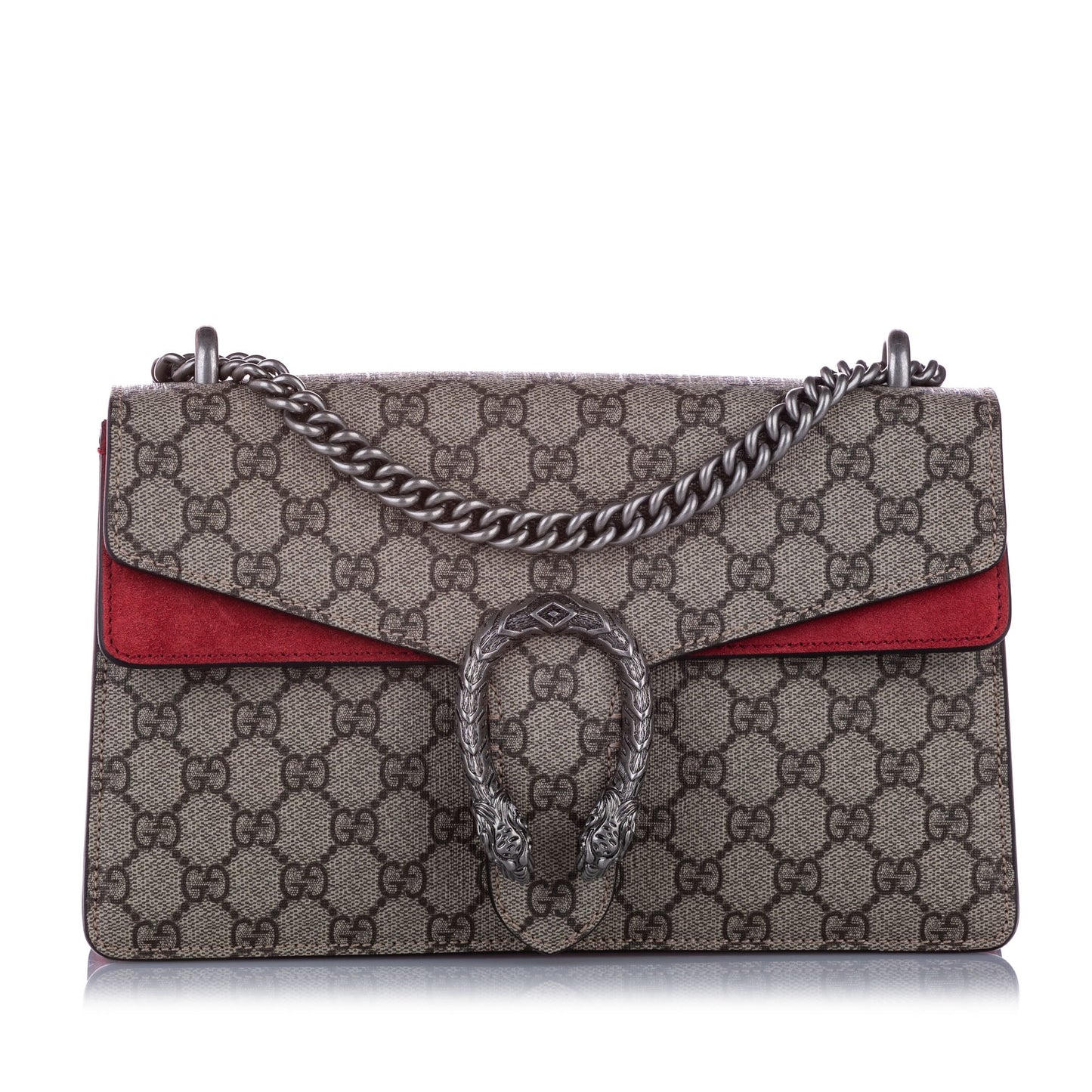 Gucci Medium GG Supreme Dionysus Shoulder Bag Brown and Beige SHW