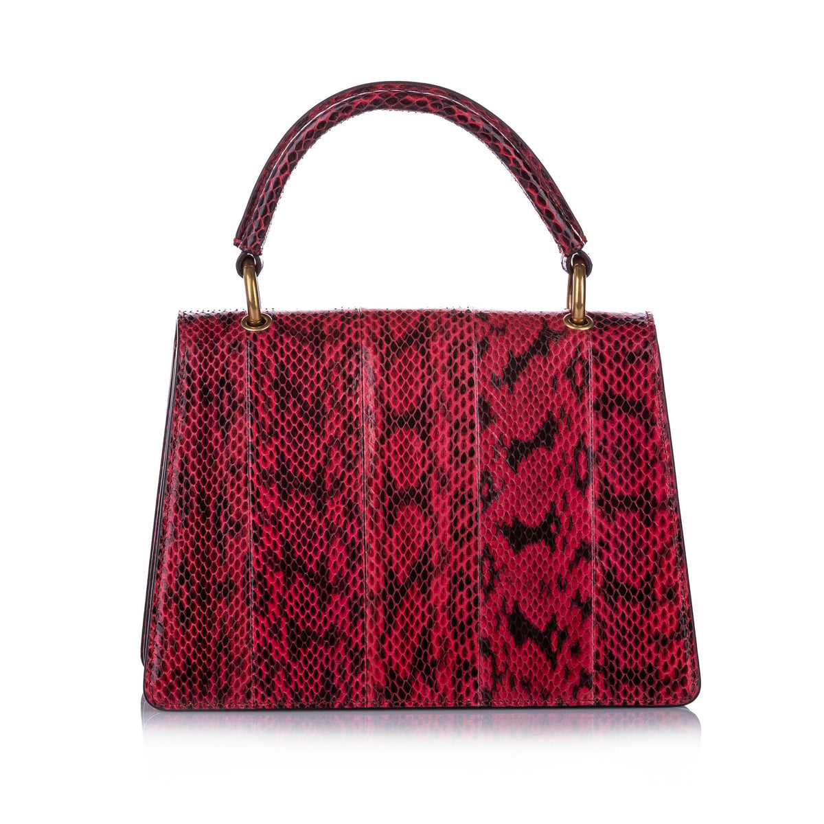 Gucci Queen Margaret Python Satchel Red