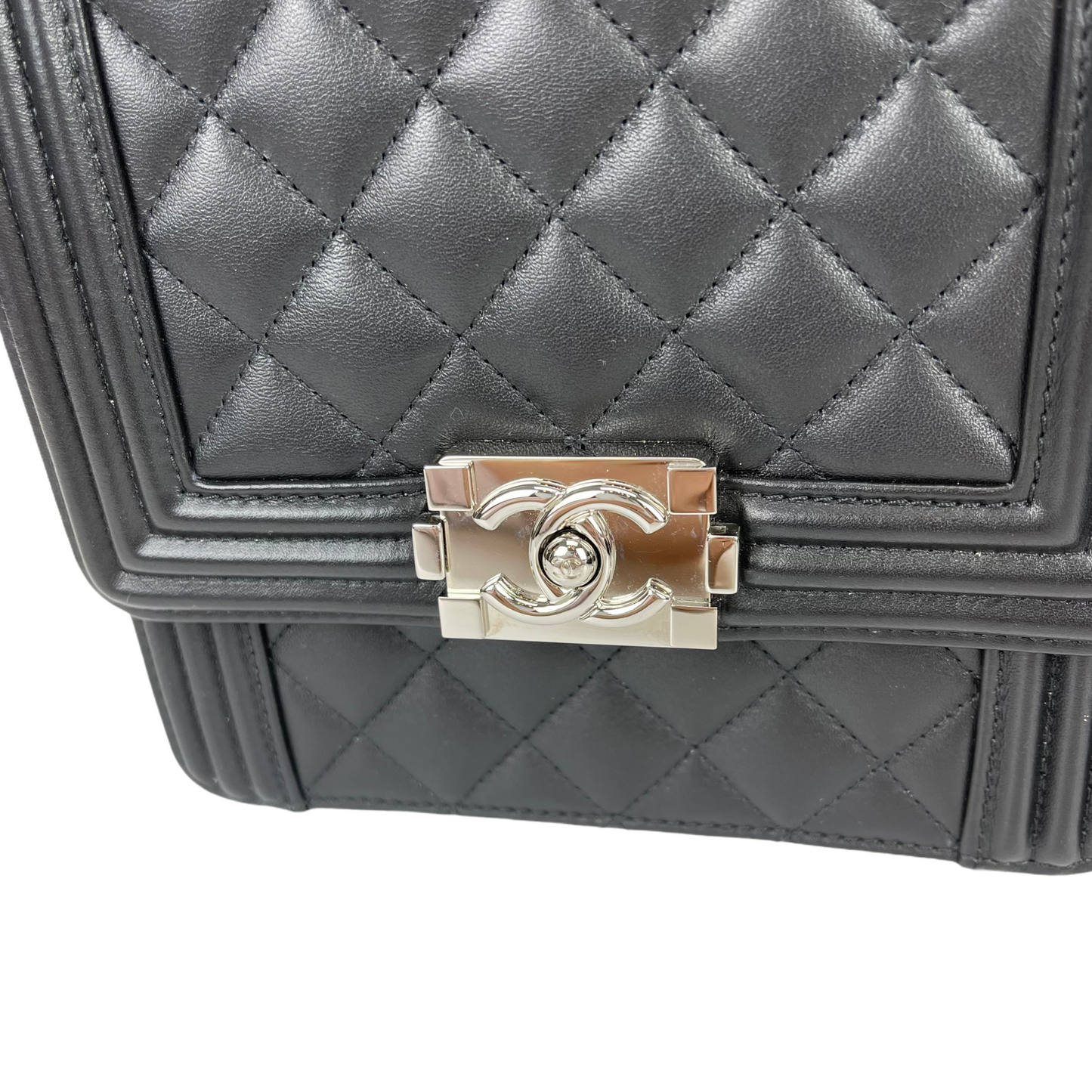Vertical North South Boy Flap Bag in Black SHW