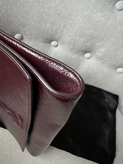 Yves Saint Laurent (YSL) Burgundy Patent Belle de Jour Clutch