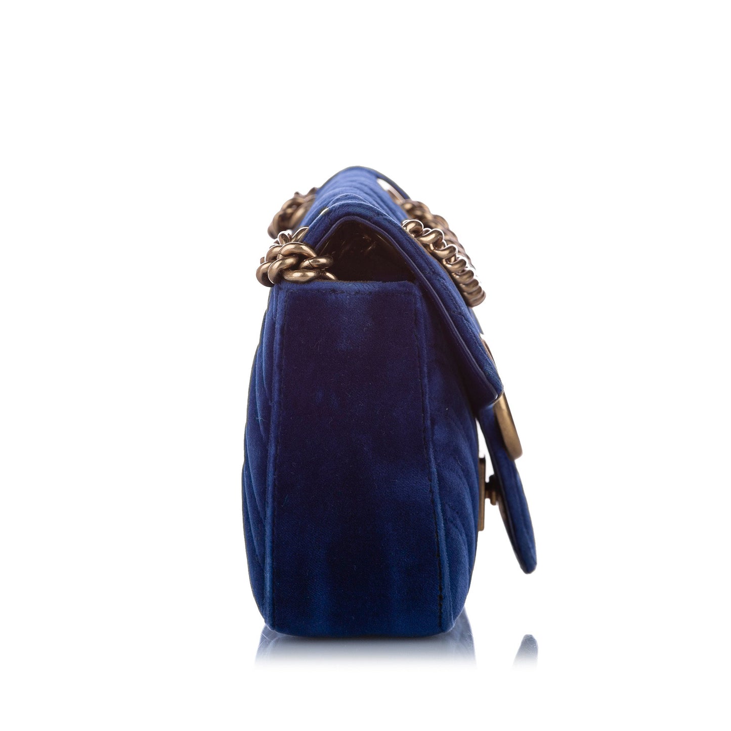 Gucci Mini GG Marmont Matelasse Velvet Blue