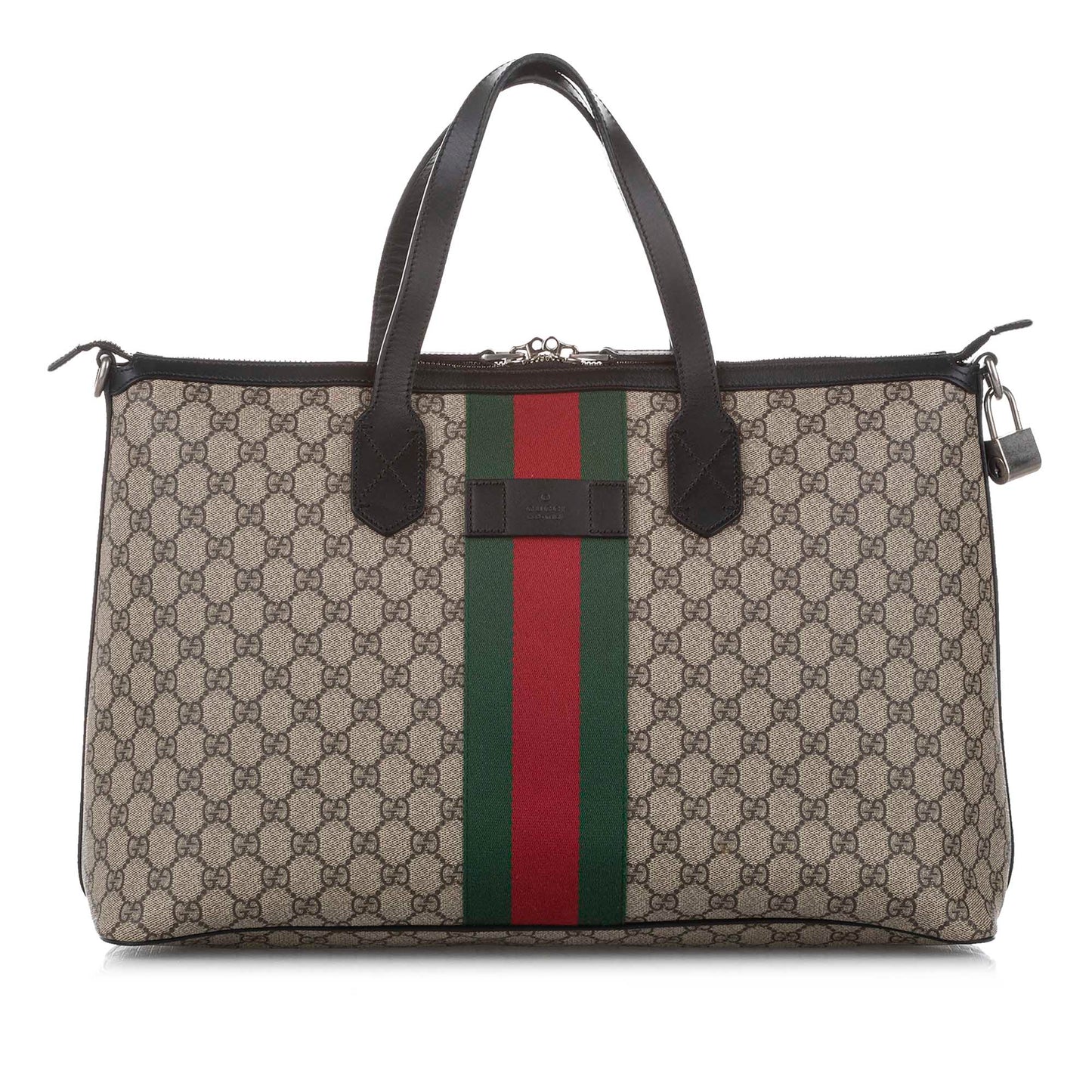 Gucci GG Supreme Web Satchel Brown
