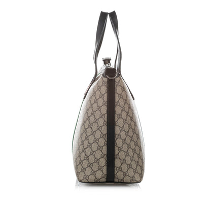 Gucci GG Supreme Web Satchel Brown