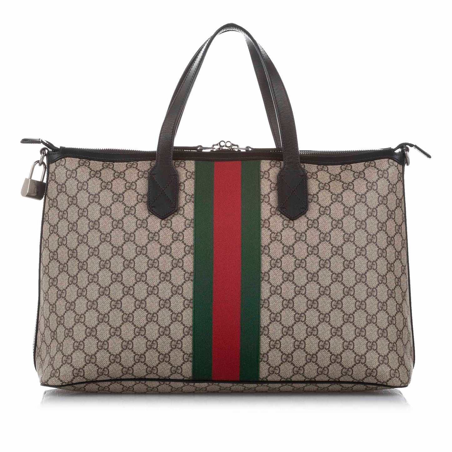Gucci GG Supreme Web Satchel Brown
