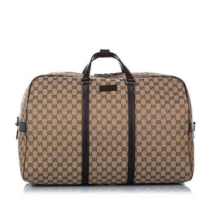 Gucci GG Canvas Travel Bag Brown