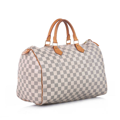 Louis-Vuitton Damier Azur Speedy 35 White