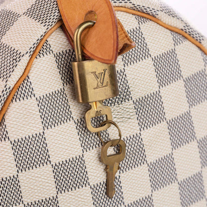 Louis-Vuitton Damier Azur Speedy 35 White