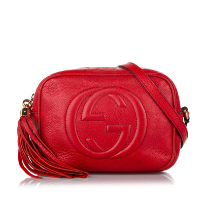 Gucci Soho Disco Leather Crossbody Bag Red
