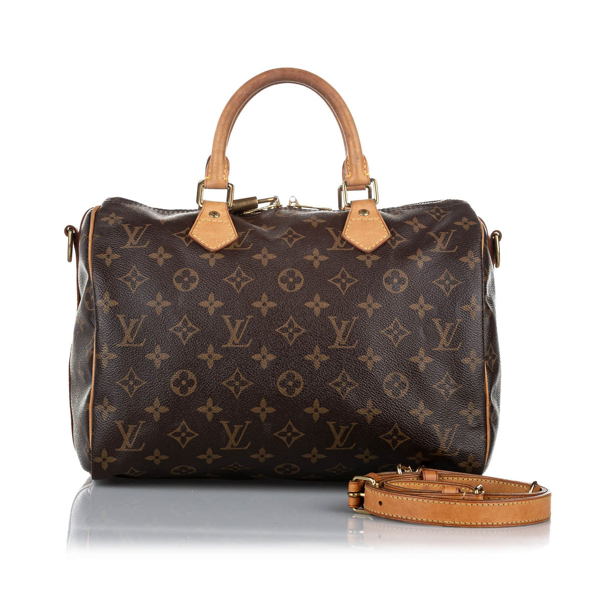 Louis-Vuitton Monogram Speedy Bandouliere 30 Brown