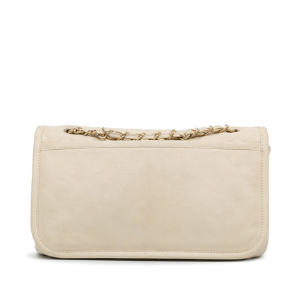 White Chanel Natural Beauty Split Pocket Shoulder Bag