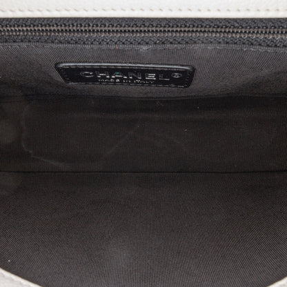 White Chanel Medium Quilted Caviar My Everything Flap Crossbody Bag