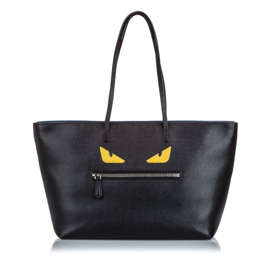 Fendi Black Others Leather Medium Roll Monster Tote Italy