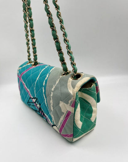 Chanel Eiffel Tower Canvas Flap Bag w 24K Gold Hardware