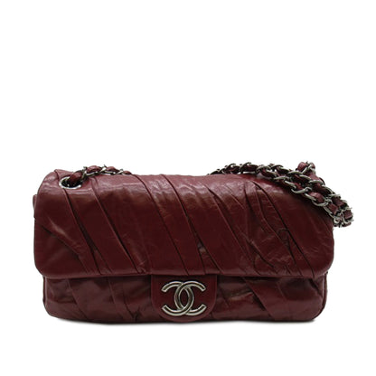 CHANEL Medium Glazed Calfskin Twisted Flap Shoulder Bag