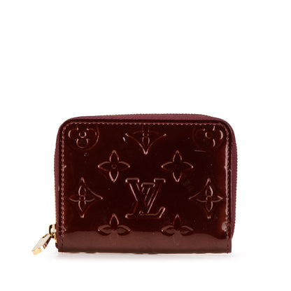 Red Louis Vuitton Monogram Vernis Zippy Coin Purse