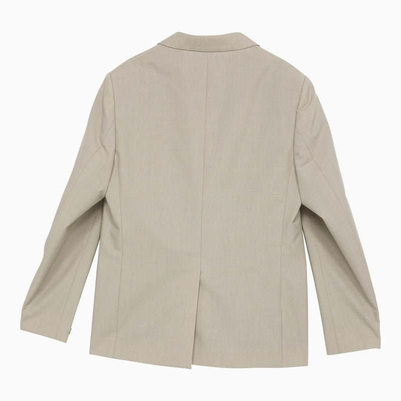 Fendi Beige Single-Breasted Jacket In Wool Men