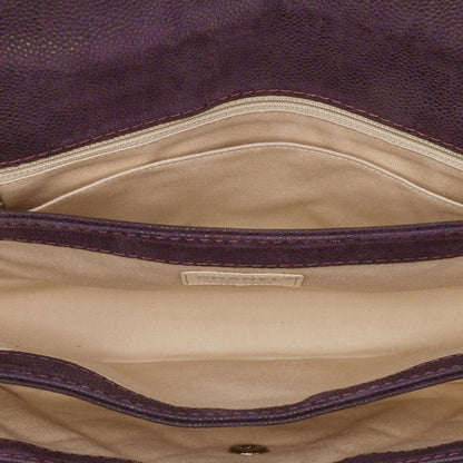 Purple Chanel Quilted Iridescent Caviar Lady Pearly Flap Shoulder Bag