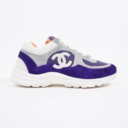 Chanel CC Logo Sneaker Blue   White Nylon EU 39.5 UK 6.5