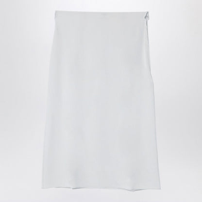 Fendi Light Blue Embroidered Silk Tulle Midi Skirt Women