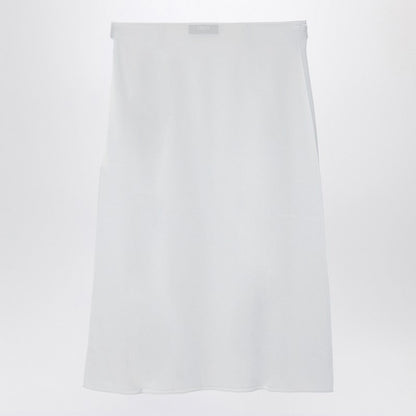Fendi Light Blue Embroidered Silk Tulle Midi Skirt Women