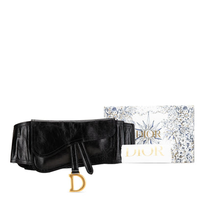 Crinkled Lambskin Saddle Belt Bag