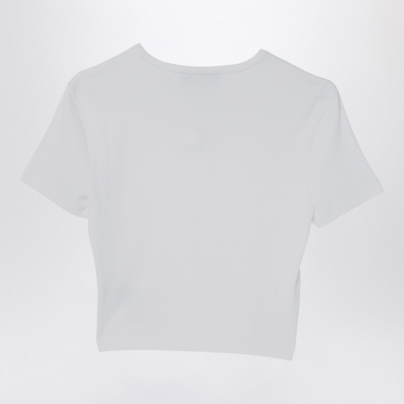 Fendi White Cropped T-Shirt With Logo Women