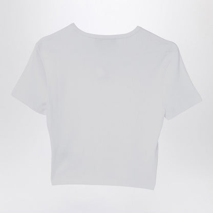 Fendi White Cropped T-Shirt With Logo Women