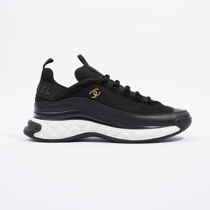 Chanel CC Logo Sneaker Black   White Fabric EU 42 UK 8