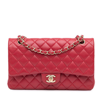 Pink Chanel Medium Classic Lambskin Double Flap Shoulder Bag