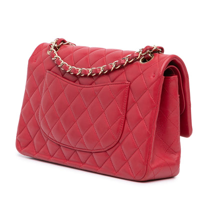 Pink Chanel Medium Classic Lambskin Double Flap Shoulder Bag