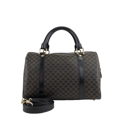 CELINE Macadam Two-way Small Boston bag Shoulder bag Black Vintage gsp5mv