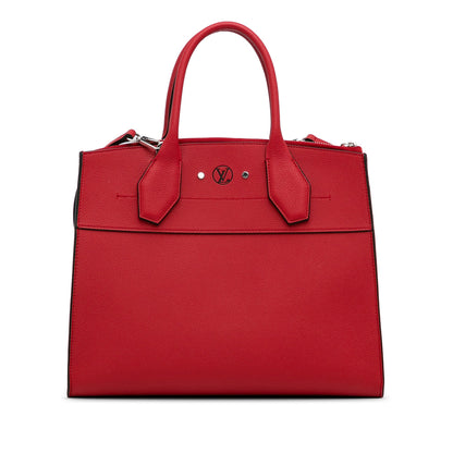 Red Louis Vuitton City Steamer MM Satchel