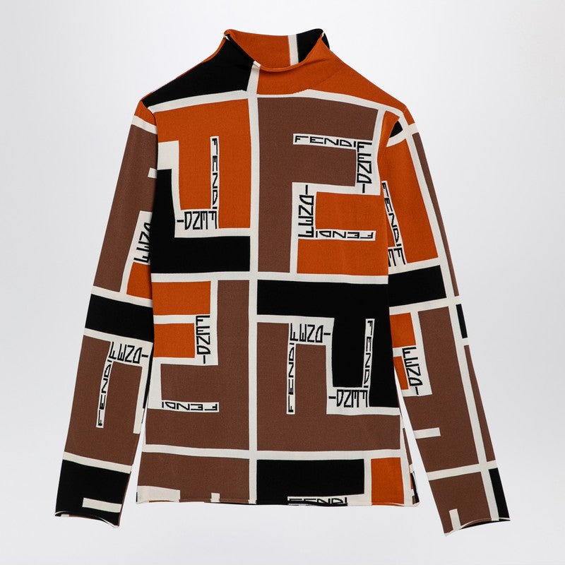 Fendi Multicoloured Turtleneck Sweater In Lycra Women