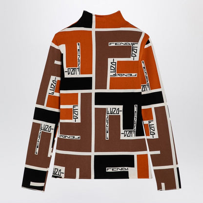 Fendi Multicoloured Turtleneck Sweater In Lycra Women